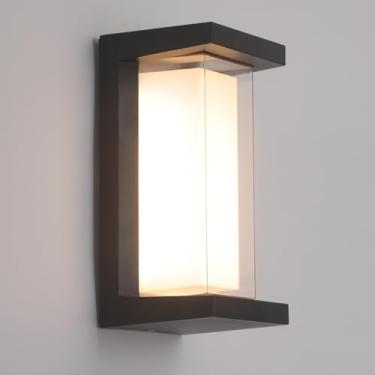 Imagem de Mille Lucciole Luzes de parede externas de 24 W para exterior/interior LED 3 cores ajustáveis 2100LM arandelas IP65 à prova d'água modernas, luminárias de parede de alumínio compatíveis com