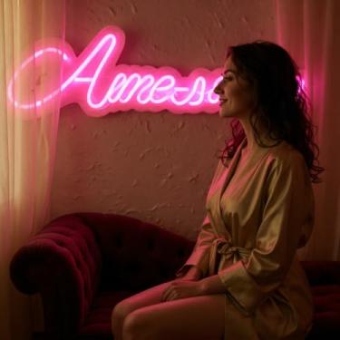 Imagem de Letreiro Neon LED “Ame-se” Rosa 45x15cm