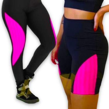 Imagem de Kit CALÇA LEG + SHORT LEGGING Fitness Feminino Academia Corrida Cinutr