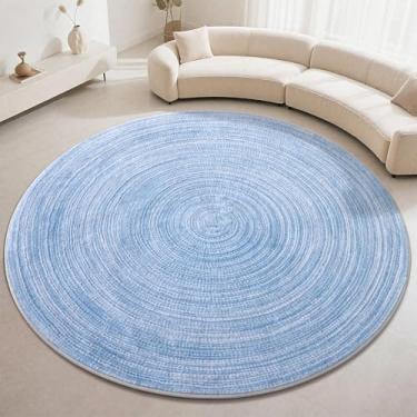Imagem de Carvapet Tapete redondo de imitação de juta - Tapete circular lavável com aparência de juta de 1,8 m com revestimento de borracha antiderrapante, tapete dobrável resistente a manchas para sala de