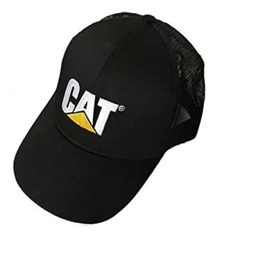 Imagem de Boné CAT Logo Caterpillar preto malha traseira Caminhão Diesel Gear Cap
