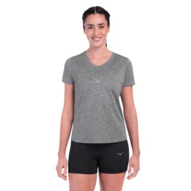 Imagem de Camiseta de Corrida Mizuno Spark Big Logo 2 Feminina, Preto, M
