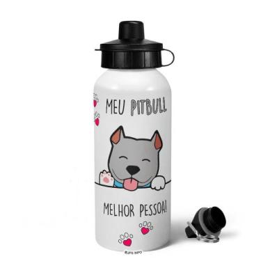 Imagem de Garrafa Squeeze MQ - Meu Pitbull cinza, melhor pessoa! - JPS INFO