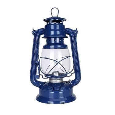 Imagem de Lampião Querosene 24Cm Lamparina 200Ml Luminária Retrô-Azul - Mhr