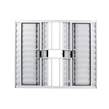 Imagem de Veneziana de Alumínio com Grade Branca 6 Folhas 100 x 150 - FACCE