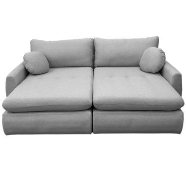 Imagem de Sofá Cama Amaranto 230cm em Linho 4 Lugares Retrátil Innove Cor Gelo