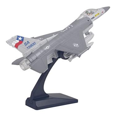 Imagem de Ailejia Diecast F 16 Fighting Falcon Airplane Model Aircraft Army Air Force Toys Military Plane Pull Back with Lights and Sounds (F 16 Grey)