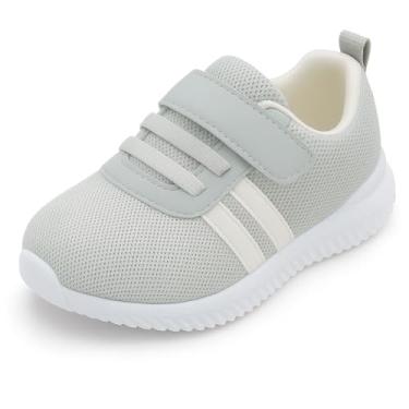 Imagem de Bless Children Tênis infantil – Sapatos descalços largos para meninos e meninas, malha respirável, leve, antiderrapante para caminhada e corrida, Cinza 1202, 17