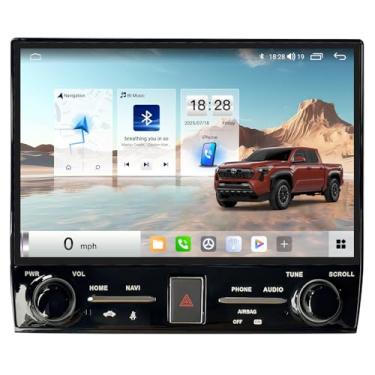 Imagem de Rádio Android 14 para Toyota Tacoma 2005-2015, estéreo, tela sensível ao toque, HD de 10,36 polegadas, reprodutor de vídeo multimídia estéreo com Android Auto CarPlay 5G, WiFi, navegação GPS DSP FM/AM