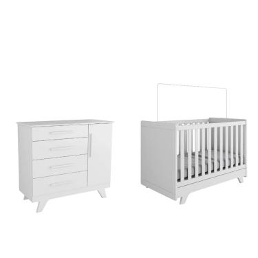 Imagem de Quarto Bebe Berço e Cômoda Moveis Peroba Retro MDF LS