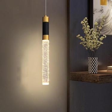 Imagem de Lustre Mini Luxo LED Pendente Luminária Tubo Longo Luminária Pendurada Moderno Lustre Linear para Hall de Entrada Escadaria Sala de Jantar Quarto Restaurante 3000K Luz de Teto