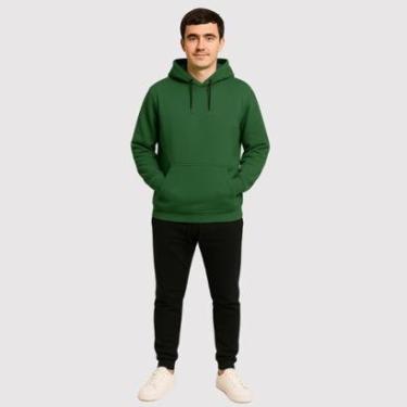 Imagem de Conjunto Moletom Blusa De Frio Canguru Calça Moletom Flanelada-Unissex