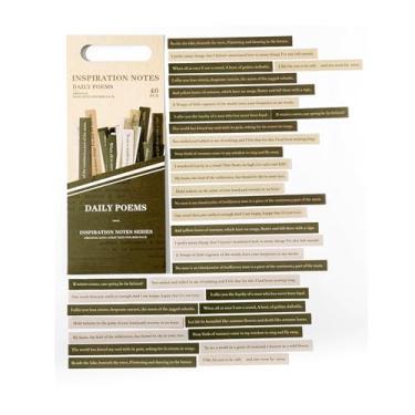 Imagem de Adesivos vintage para álbum de recortes, estilo retrô, estilo máquina de escrever, inspirador, agenda, cartões, faça você mesmo, decoração de artesanato, 40 peças, adesivos de papel estético (poemas