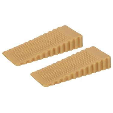 Imagem de 2 batentes de porta para parte inferior da porta, batentes de porta de 15 mm/0,59 polegadas, cunha de borracha antiderrapante, rolha de janela empilhável, laranja