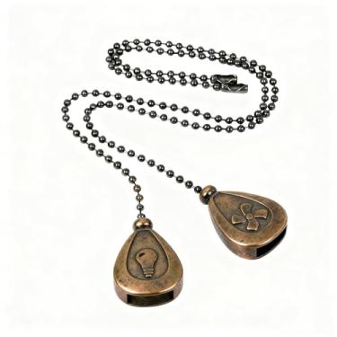 Imagem de IFNOW Conjunto de corrente para ventilador de teto – Pacote com 2 correntes de esferas com contas com lâmpada e pingentes de ventilador, substituição fácil de instalar para interruptor de luz de