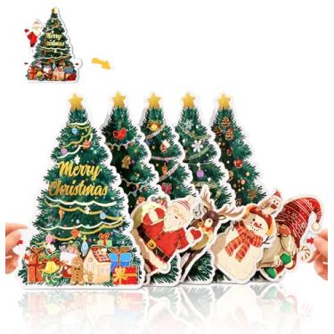 Imagem de JMHACHY Cartões de Natal pop-up com envelope - Grande 3D Papai Noel Gnomo Cervo Boneco de Neve Cartões de Feliz Natal com Nota Manuscrita, Presentes de Gengibre Árvore Cartão Pop Up, Presente de Natal