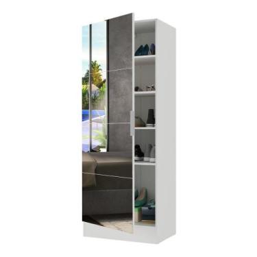 Imagem de Sapateira 1 Porta Com Espelho Jade Plus Branca - MULTIMOVEIS