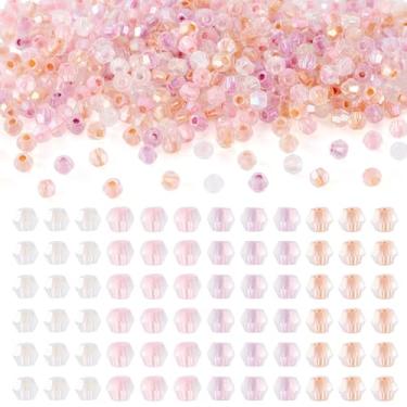 Imagem de KISSITTY 405 peças de contas de vidro de cristal facetadas bicone pequenas contas espaçadoras soltas 3,5 x 4,5 mm para fazer joias, faça você mesmo, miçangas, artesanato, pulseira, colar, brincos