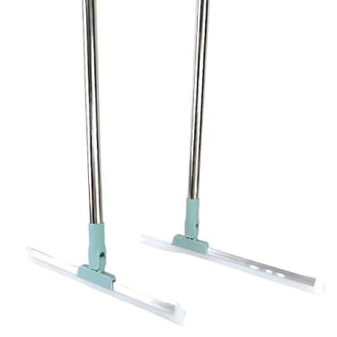 Imagem de Rodo 52Cm de Silicone COM CABO Para Limpeza de Piso Vidros Com Gancho Secos e Molhados Multiuso Vassoura Mágica(2 RODOS 52 CM Com Cabo)