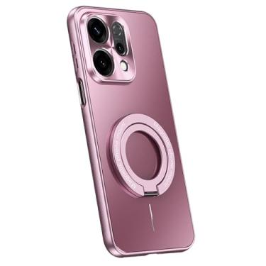 Imagem de HAOMRIYL Capa magnética para Oppo Find X9/X9pro, suporte de anel destacável, capa antiderrapante, proteção total da lente antirarranhões, capa de suporte, roxo, X9