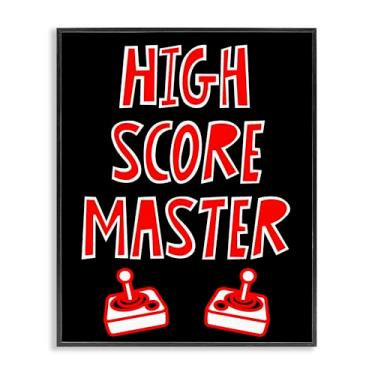 Imagem de Stupell Industries Arte giclée emoldurada cinza High Score Master Gamer, design por Marcus Prime, 76 x 61 cm