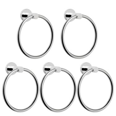 Imagem de NearMoon Anel de toalha de banho, acessórios de hardware de banheiro - suporte de toalha de mão de aço inoxidável espesso para banheiro, cabide de toalha redondo moderno montado na parede (cromado