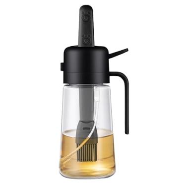 Imagem de GioXtra Pulverizador de óleo e escova 2 em 1 para cozinhar - 1 pç dispensador de azeite de oliva, escova de regar de silicone, frasco de spray de vidro para fritar salada, churrasco, assar, cozinha