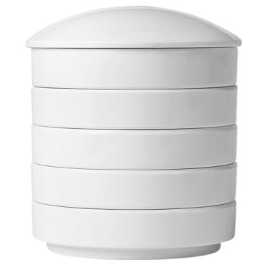 Imagem de Lurrose Bandeja de mistura de cores de cinco pratos de tinta de porcelana para pigmento de aquarela com paleta de cerâmica empilhável, ferramenta de pintura criativa fácil de limpar para artistas e