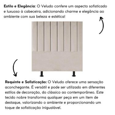 Imagem de Cabeceira Estofada Cama King 195 Cm Esther Veludo E Frame Cor:bege