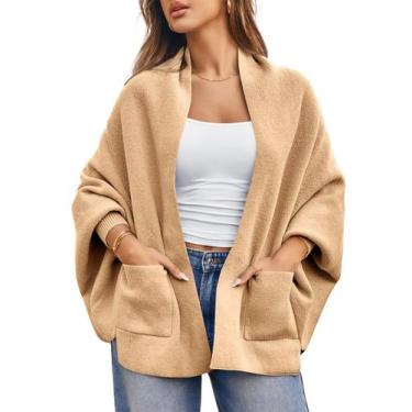 Imagem de Suéter de cardigã Saodimallsu com frente aberta e manga de morcego par