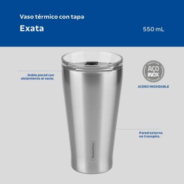 Imagem de Copo Térmico Tramontina Exata em Aço Inox com Tampa 550 ml