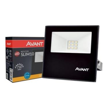 Imagem de Refletor LED Avant Slim Amarelo 3000k 750 Lúmens - 10W, Bivolt, Preto