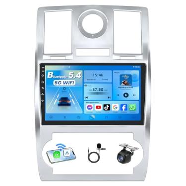 Imagem de Rádio estéreo 4Core + ROM 64G para Chrysler 300C 2005-2010: tela sensível ao toque HD de 9 polegadas, atualização estéreo para carro com Carplay/Android Auto GPS e Bluetooth, câmera de reserva, rádio