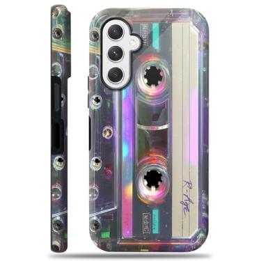 Imagem de Compatível com Samsung Galaxy A15 5G, capa de telefone vintage com fita cassete para meninas, mulheres, meninos, homens, capa protetora durável de camada dupla à prova de choque para Samsung A15