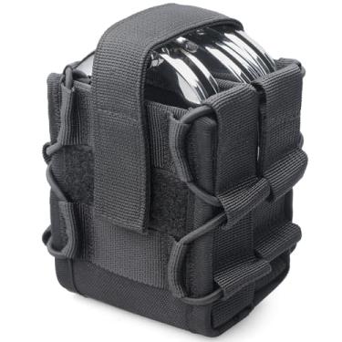 Imagem de Estojo tático para algemas da Livans, coldre de punho com fecho de pressão de liberação rápida para o cinto de serviço de aplicação da lei mantém a maioria das correntes ou punhos articulados, Preto