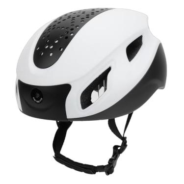 Imagem de Asixxsix Capacete de Bicicleta Inteligente Com Câmera WiFi 1080P e Controle Remoto, Controle de Voz 5.0 AI, Fones de Ouvido Estéreo Integrados, Sinais de Mudança de LED (Branco)
