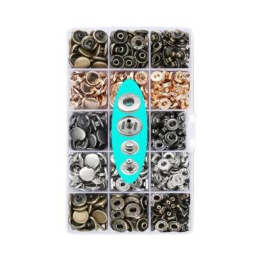 Imagem de Conjunto De Botões De Pressão Metálicos Com Alicate Para Costura De Ro