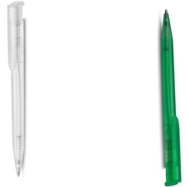 Imagem de Caneta Esferográfica Retrátil, Plástico, Escrita Azul (Transparente e Verde)