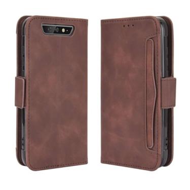 Imagem de Capa para Blackview BV5500 Pro,Retro magnético Flip Case,Design de carteira de couro PU com slots de cartão removíveis -Brown