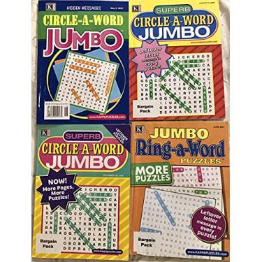 Imagem de Lot of 4 Kappa Superb Jumbo Ring-A-Word Circle-A-Word Leftover Hidden Messages Search Find Seek Puzzle Books 2020 2021