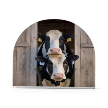 Imagem de JUZIHAI Porta-guardanapos de vaca engraçado para mesa dispensador de guardanapo de acrílico para mesa suporte de lenços independente para cozinha sala de jantar bar festa decoração de casa