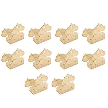 Imagem de Acouto Protetor de Canto Premium, Ferramenta de Conservação de Canto de Mesa de Cobre, 10 Unidades de Protetores de Móveis de Latão Antigo, Joias, Caixas e Armários de Madeira - Decoração e Proteção