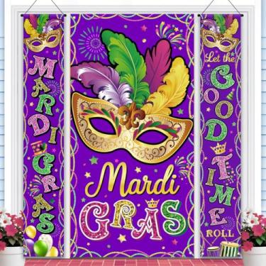 Imagem de Banner de carnaval, 3 peças, cartaz de carnaval, baile de máscaras de Nova Orleans, decoração de carnaval, decorações de carnaval para festa em casa