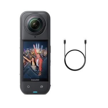 Imagem de Insta360 X5 – Câmera de ação 8K 360° à prova d'água, com pouca luz, efeito de bastão de selfie invisível, lente robusta e substituível, bateria de 3 horas, protetor de vento embutido, estabilização