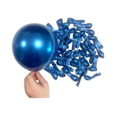 Imagem de Balões Metálicos Roxo Azul Rosa Dourado Vermelho Prata 10 20 30pcs Par