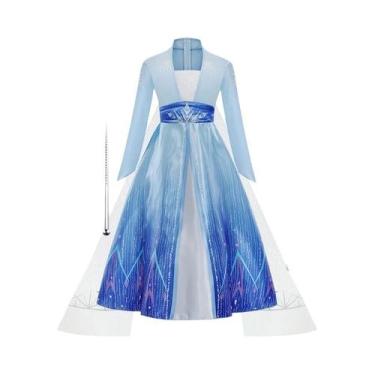Imagem de Fantasia De Princesa Elsa Frozen Para Meninas, Vestido De Manga Longa 