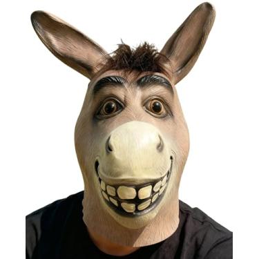 Imagem de SANZHIGUO Máscara de burro para adultos, máscara de látex de luxo, acessório engraçado para cosplay para o carnaval de Halloween