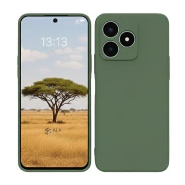 Imagem de Capa Silicone Aveludada Ultra Fina Compatível com Realme C51 / C53 / Note 50 – Case Resistente Antichoque Premium (Verde Militar)
