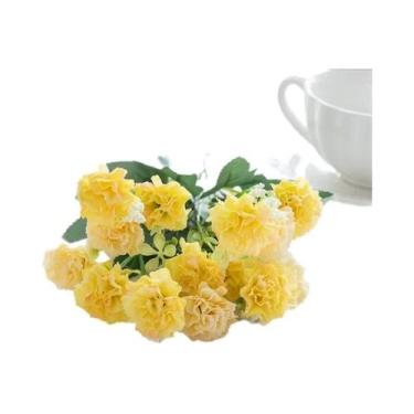 Imagem de Flores Artificiais Pequenas De Cravo Com 5 Ramos E 15 Cabeças Para Arc