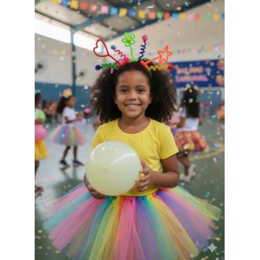 Imagem de Tiara Colorida Infantil com Pompons, Headband Espiral Festivo, Acessório para Cabelo, Fantasia para Crianças carnaval